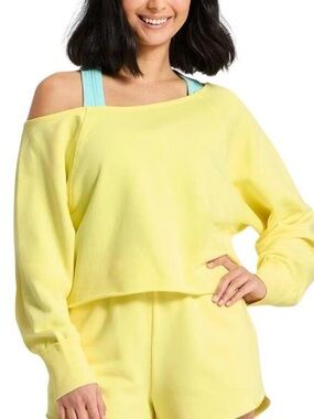 JoyLab Women's Cropped Sweatshirt Bright Yellow